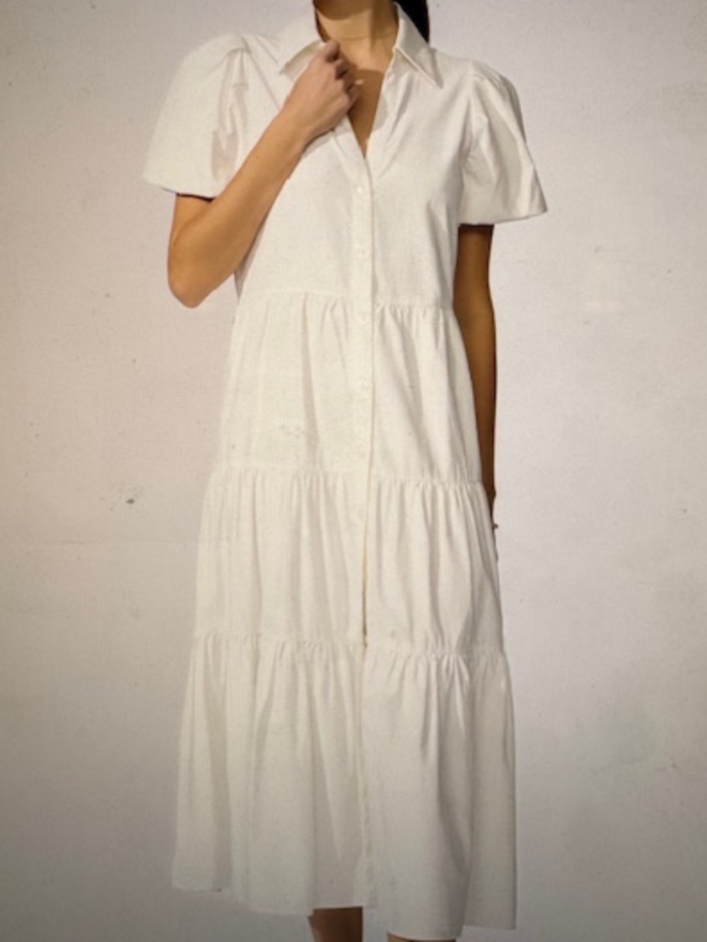 Like new- Worn ONCE! EUC Brochu Walker $348 Havana Dress in Ivory, Medium - Picture 2 of 6